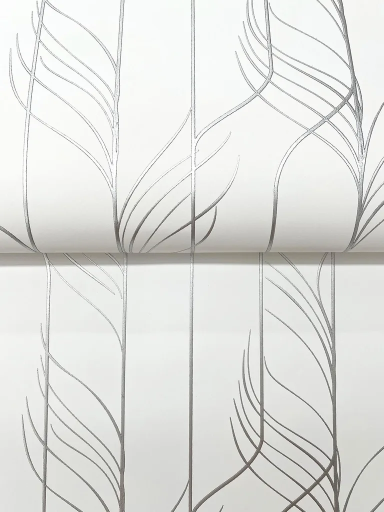 Candice Olson Elemental Thread wallpaper, color White & Silver, SKU DF3302