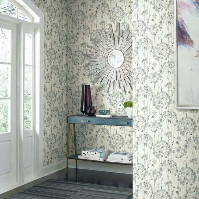Candice Olson Flourish wallpaper, color Blue & Grey, SKU CI2426