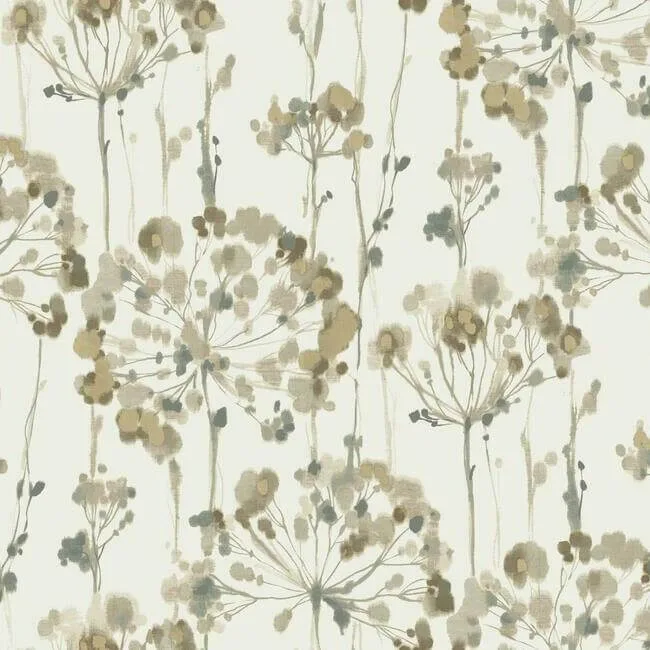 Candice Olson Flourish wallpaper, color Taupe Metallic, SKU CN2103