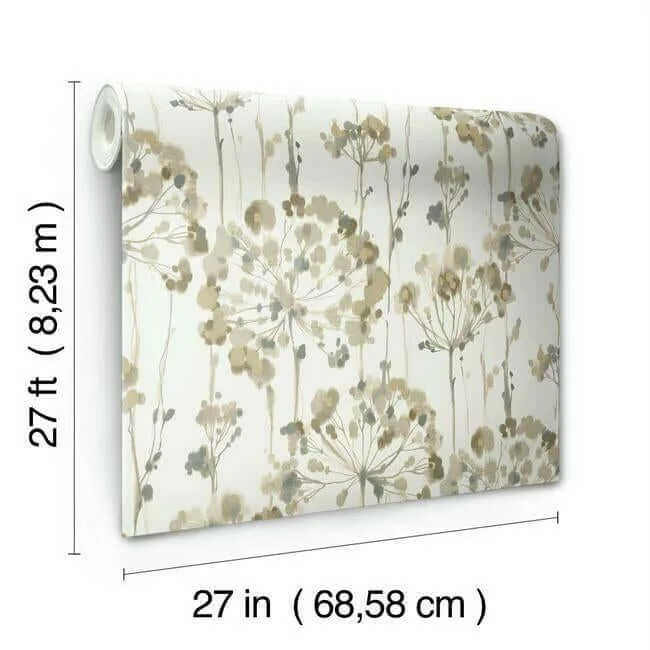 Candice Olson Flourish - Taupe Metallic Wallpaper | Buy Online Candice Olson Flourish wallpaper, color Taupe Metallic, SKU CN2103