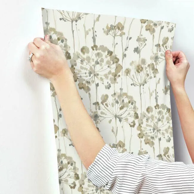 Candice Olson Flourish - Taupe Metallic Wallpaper | Buy Online Candice Olson Flourish wallpaper, color Taupe Metallic, SKU CN2103