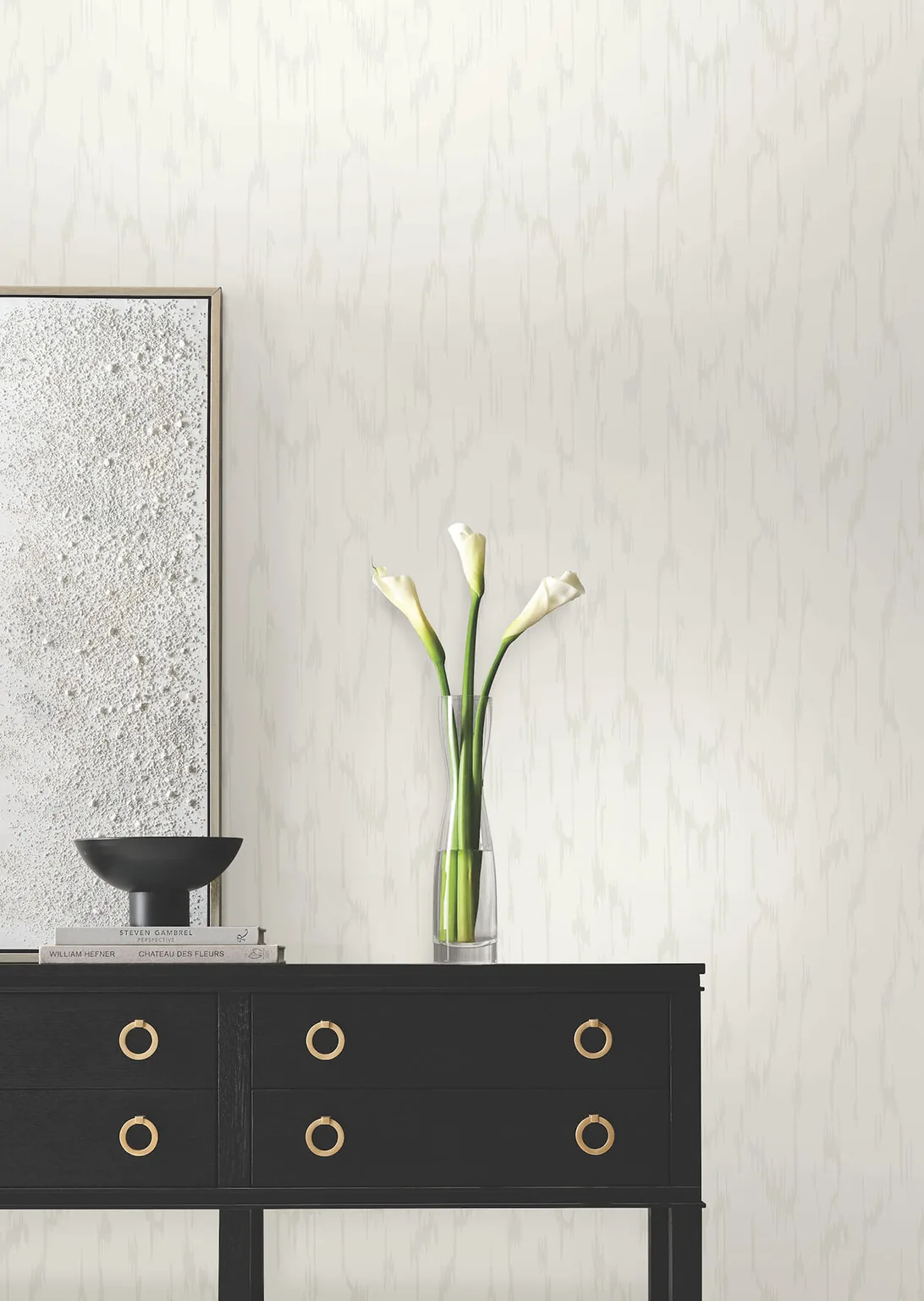 Candice Olson Flowing wallpaper, color White, SKU DF3365