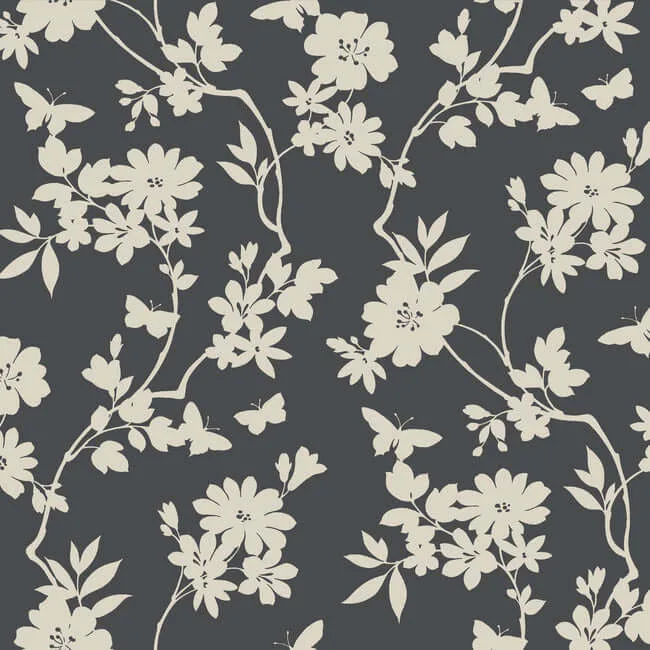Candice Olson Flutter Vine wallpaper, color Grey, SKU DT5025