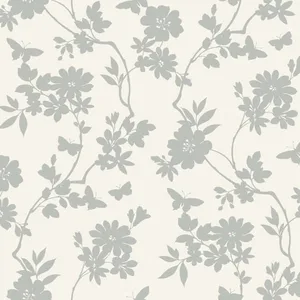 Candice Olson Flutter Vine wallpaper, color White & Silver, SKU DT5023