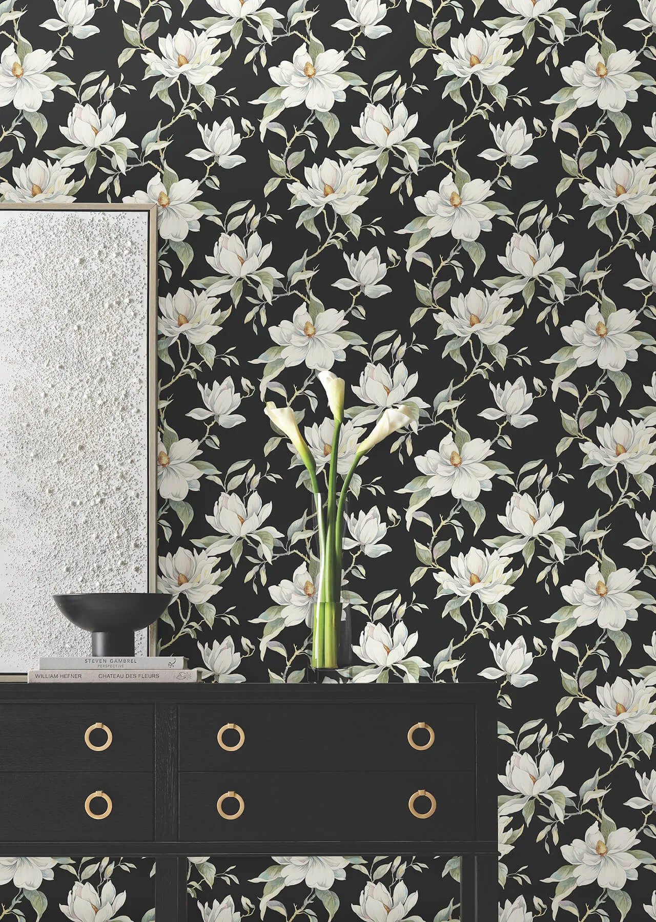 Candice Olson Garden Jewels wallpaper, color Black, SKU DF3313
