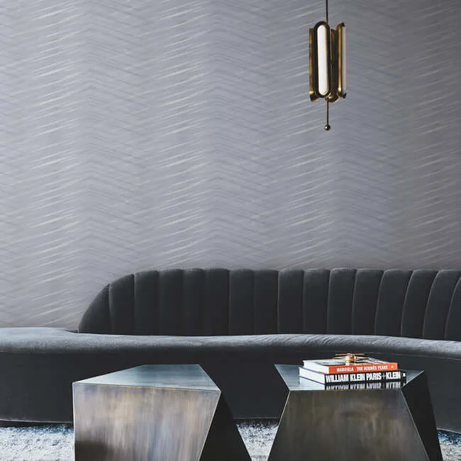 Candice Olson Glistening Chevron wallpaper, color Smokey Blue, SKU DT5051