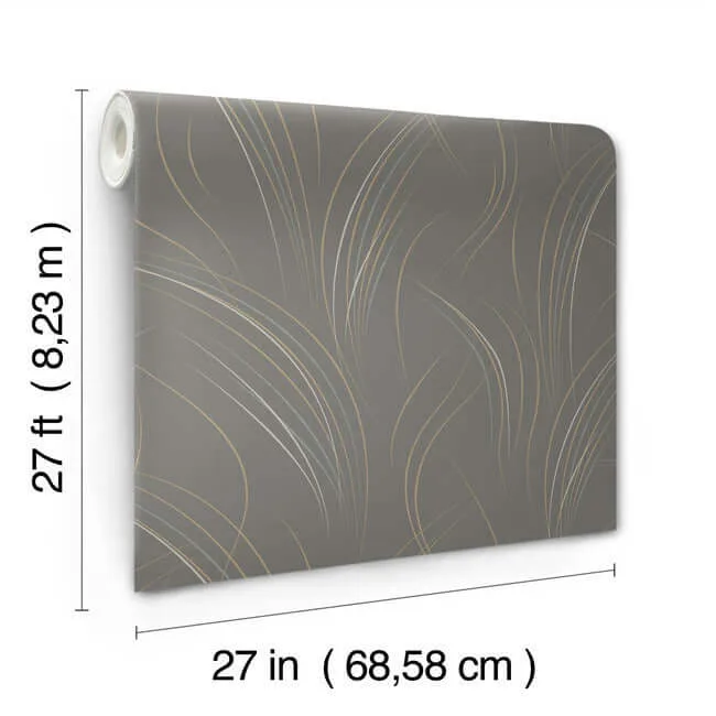 Candice Olson Graceful Wisp wallpaper, color Charcoal, SKU EV3936