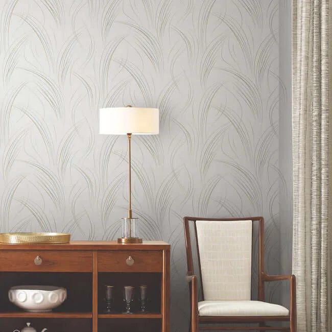 Candice Olson Graceful Wisp wallpaper, color White, SKU EV3939