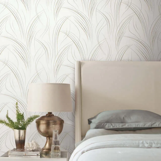 Candice Olson Graceful Wisp wallpaper, color White, SKU EV3939