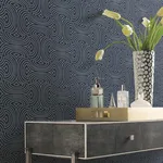 Candice Olson Hourglass - Navy Wallpaper | Buy Online Candice Olson Hourglass wallpaper, color Navy, SKU DT5143
