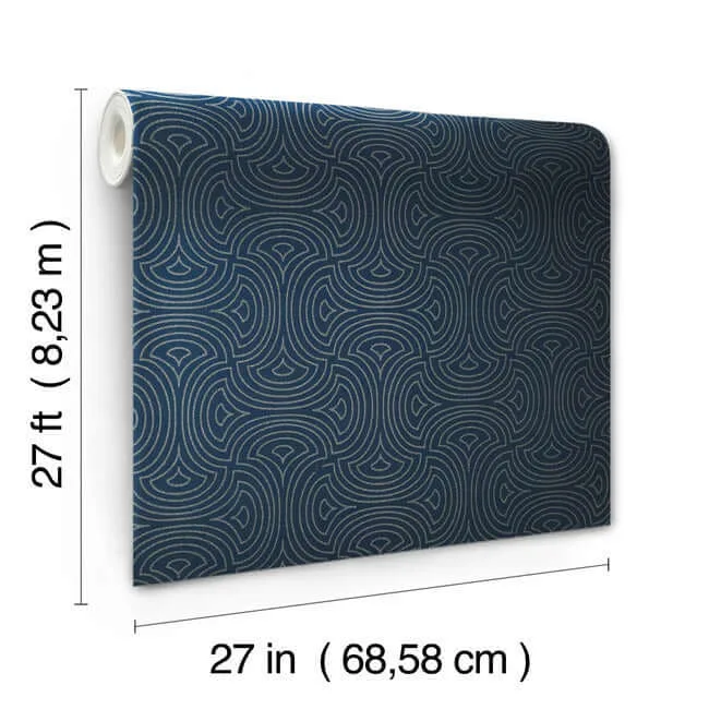 Candice Olson Hourglass - Navy Wallpaper | Buy Online Candice Olson Hourglass wallpaper, color Navy, SKU DT5143