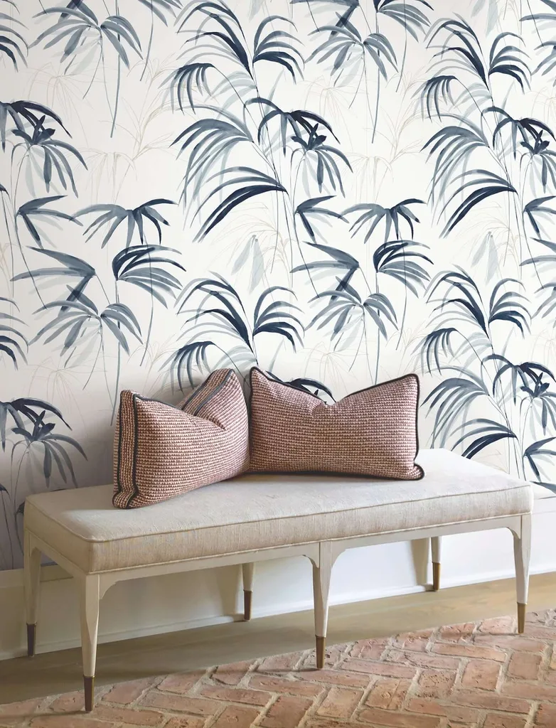 Candice Olson Inky Palms wallpaper, color Blue, SKU PSW1610RL