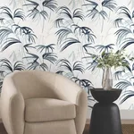 Candice Olson Inky Palms - Blue Wallpaper | Buy Online Candice Olson Inky Palms wallpaper, color Blue, SKU PSW1610RL