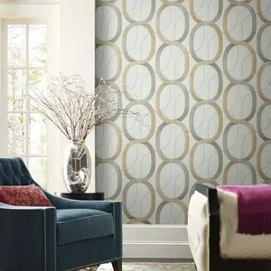 Candice Olson Interlock wallpaper, color Dark Taupe, SKU OS4212