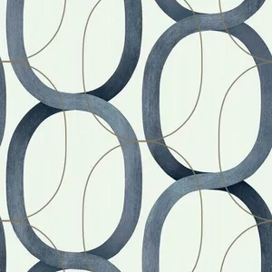 Candice Olson Interlock wallpaper, color Navy, SKU OS4215