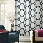 Candice Olson Interlock wallpaper, color Navy, SKU OS4215