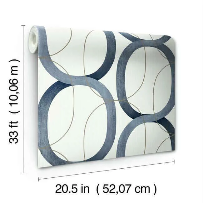 Candice Olson Interlock wallpaper, color Navy, SKU OS4215