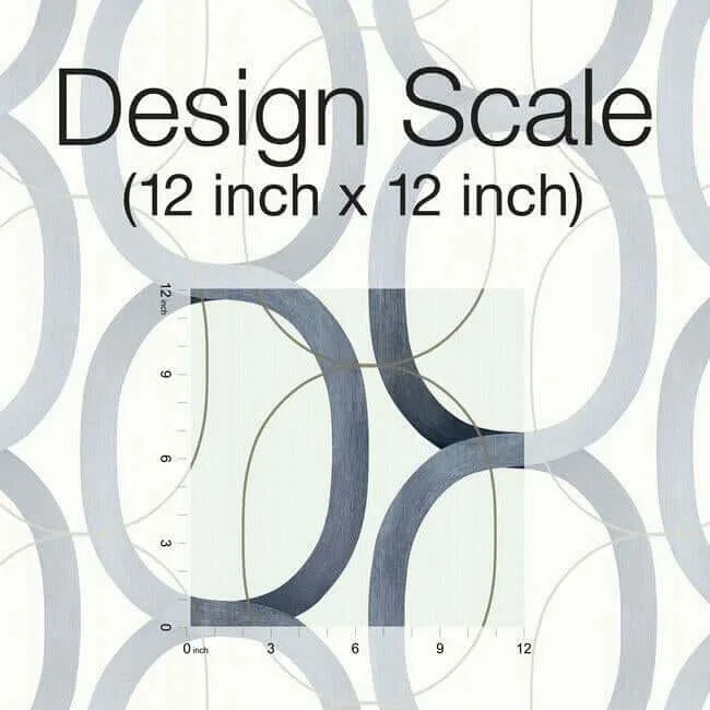 Candice Olson Interlock wallpaper, color Navy, SKU OS4215
