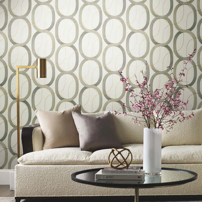 Candice Olson Interlock - Light Taupe Wallpaper | Buy Online Candice Olson Interlock wallpaper, color Light Taupe, SKU PSW1418RL