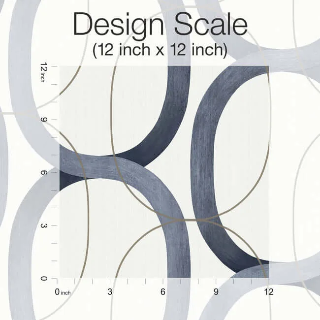 Candice Olson Interlock wallpaper, color Navy, SKU PSW1420RL