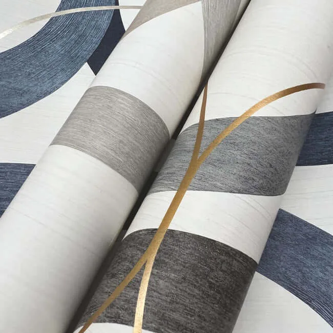 Candice Olson Interlock wallpaper, color Navy, SKU PSW1420RL