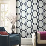 Candice Olson Interlock wallpaper, color Navy, SKU PSW1420RL