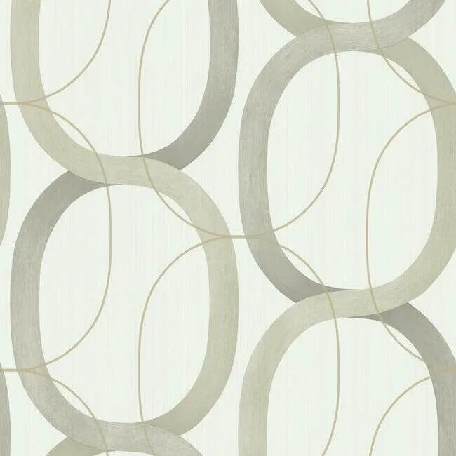 Candice Olson Interlock wallpaper, color Taupe, SKU OS4211