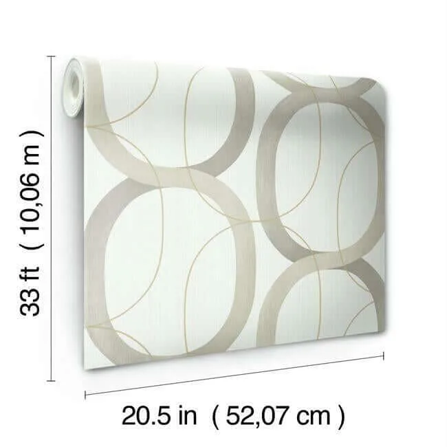 Candice Olson Interlock wallpaper, color Taupe, SKU OS4211