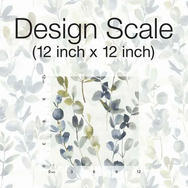 Candice Olson Joyful Eucalyptus wallpaper, color Navy, SKU OS4314