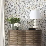 Candice Olson Joyful Eucalyptus wallpaper, color Navy, SKU PSW1431RL