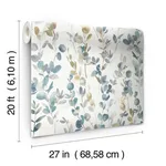 Candice Olson Joyful Eucalyptus wallpaper, color Navy, SKU PSW1431RL