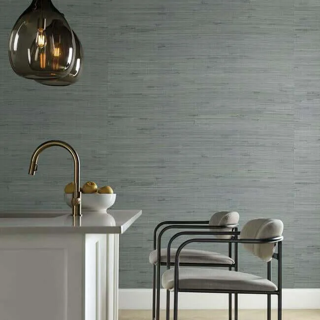 Candice Olson Jute wallpaper, color Silver & Aqua Metallic, SKU OS4325