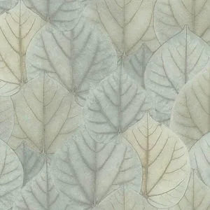 Candice Olson Leaf Concerto wallpaper, color Blue & Taupe, SKU OS4244