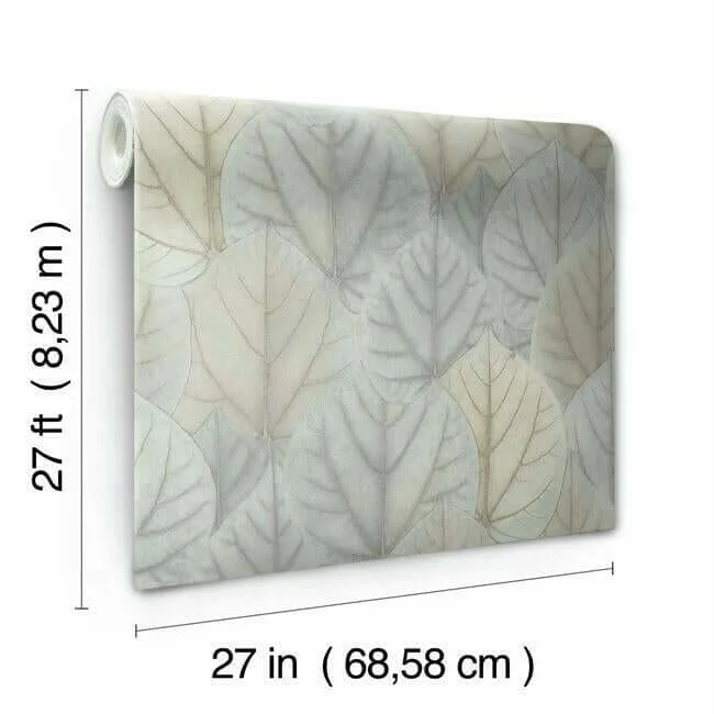 Candice Olson Leaf Concerto - Blue & Taupe Wallpaper | Buy Online Candice Olson Leaf Concerto wallpaper, color Blue & Taupe, SKU OS4244