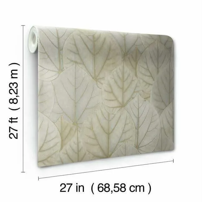Candice Olson Leaf Concerto wallpaper, color Taupe, SKU OS4243