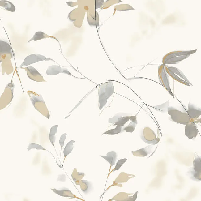 Candice Olson Linden Flower wallpaper, color Soft Neutral, SKU PSW1424RL