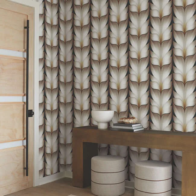 Candice Olson Lotus Light Stripe wallpaper, color Black, SKU EV3954