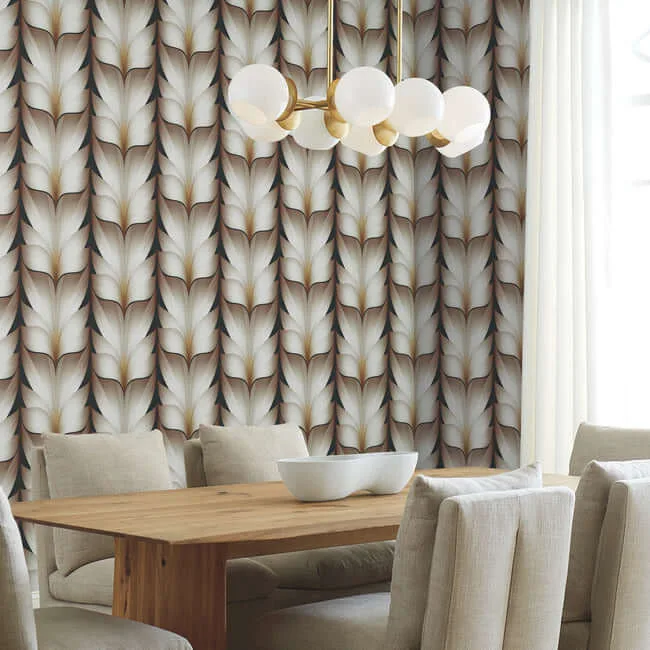 Candice Olson Lotus Light Stripe wallpaper, color Black, SKU EV3954