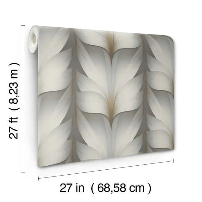 Candice Olson Lotus Light Stripe wallpaper, color Charcoal, SKU EV3953