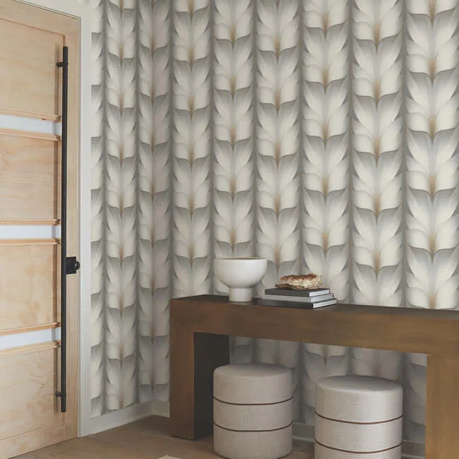 Candice Olson Lotus Light Stripe wallpaper, color Charcoal, SKU EV3953