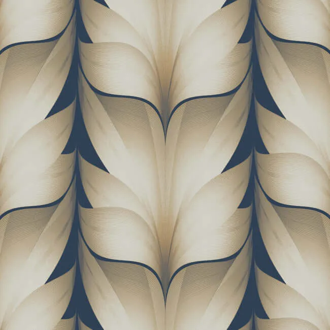 Candice Olson Lotus Light Stripe wallpaper, color Navy, SKU EV3956