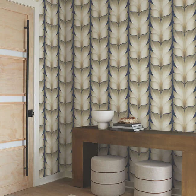 Candice Olson Lotus Light Stripe - Navy Wallpaper | Buy Online Candice Olson Lotus Light Stripe wallpaper, color Navy, SKU EV3956