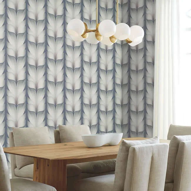 Candice Olson Lotus Light Stripe wallpaper, color Steel, SKU EV3951