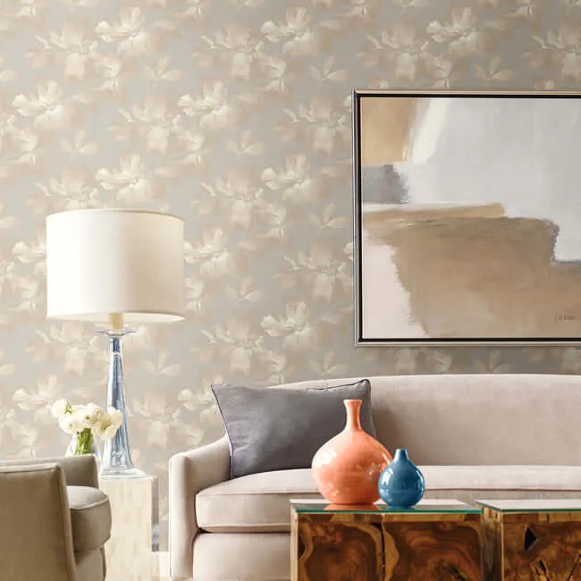 Candice Olson Midnight Blooms wallpaper, color Neutral, SKU PSW1414RL