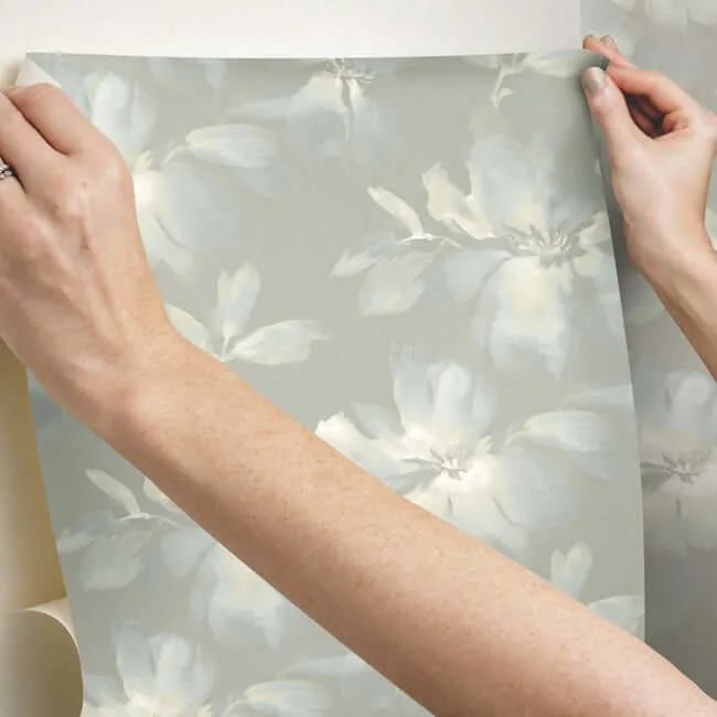 Candice Olson Midnight Blooms - Light Blue & Grey Wallpaper | Buy Online Candice Olson Midnight Blooms wallpaper, color Light Blue & Grey, SKU PSW1415RL