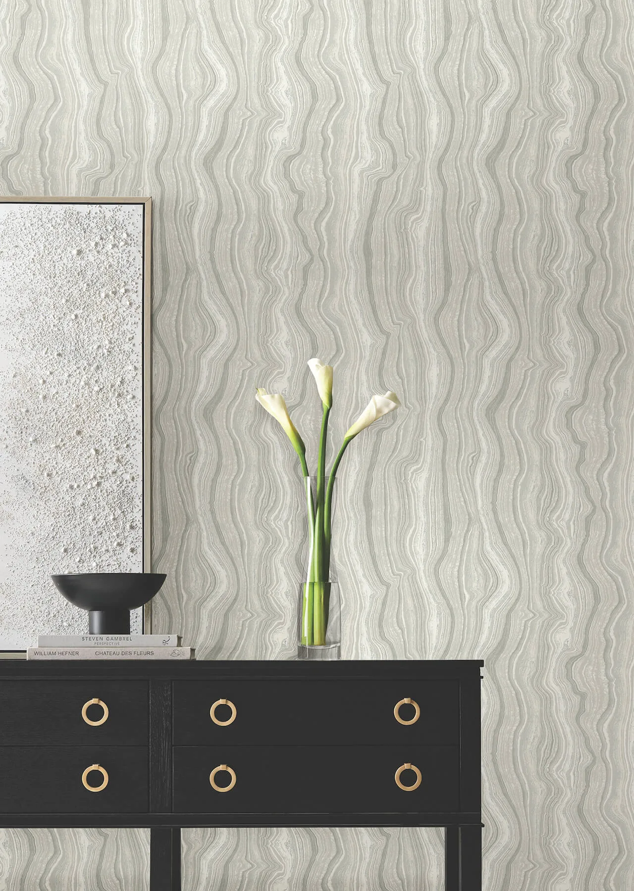 Candice Olson Mineral Shimmer wallpaper, color Gray & Pearl, SKU DF3323