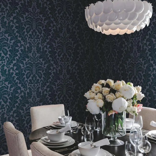 Candice Olson Modern Romance wallpaper, color Navy, SKU DT5042