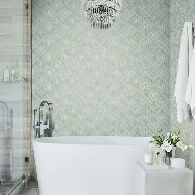 Candice Olson Modern Shell wallpaper, color Light Blue, SKU OS4273