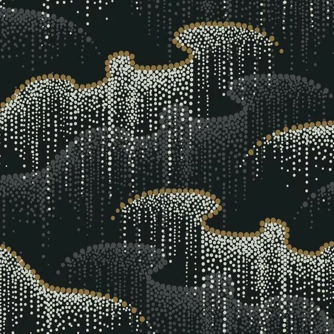 Candice Olson Moonlight Pearls wallpaper, color Black, SKU OS4261