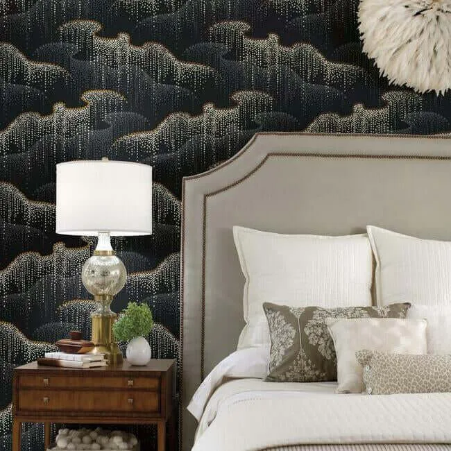 Candice Olson Moonlight Pearls - Black Wallpaper | Buy Online Candice Olson Moonlight Pearls wallpaper, color Black, SKU OS4261